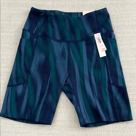 Victoria's Secret Pants - Victoria's Secret Sport Blue and Green Bike Shorts with High-Rise Waistband